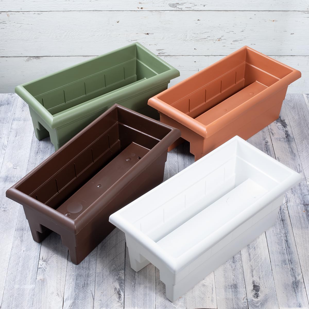 Root & Vessel Countryside Rail Planter, White, 24"