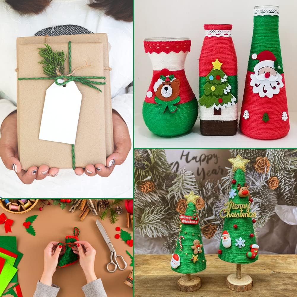 Tenn Well Jute Garden Twine, 328 Feet 3mm Heavy Duty Tomato Twine, Green Plant Ties for Gardening, Climbing Plants, Vegetables, Crafting