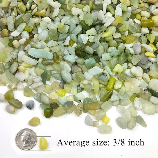 5LB Succulent Jade Pebbles, 3/8 Inch Natural Decorative Polished Stones, River Rocks for Vase, Flowerpot, Indoor and Garden Decoration
