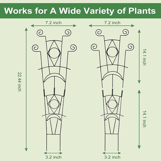 Indoor Plant Trellis for Climbing Plants 2 Pack Small Garden Metal Support for Potted Plants Flowers Houseplants for Outdoor