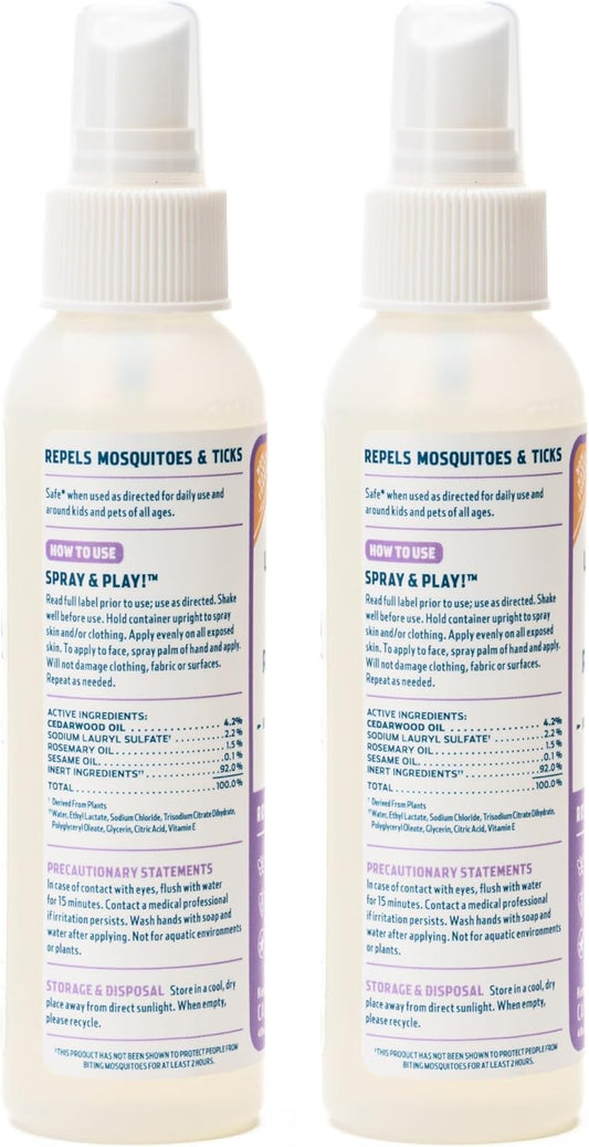 Wondercide - Mosquito, Tick, and Insect Repellent with Natural Essential Oils - DEET-Free Bug Spray and Killer - Safe for Family - Rosemary 2-Pack of 4 oz Bottle