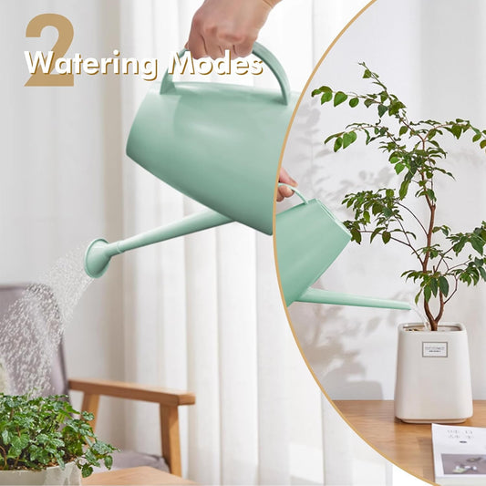 Watering Can for Indoor Outdoor Plants, Modern Small Watering Cans with Removable Nozzle, Long Spout Watering Can for Indoor Bonsai Plants Garden Flowers 1/2 Gallon 1.8L 60OZ (Green)