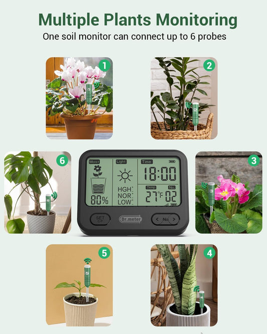 Dr.meter 3 Pack Soil Humidity Sensor Probe, Plants Soil Moisture Meter, Accessory Only, Cannot Be Used Alone