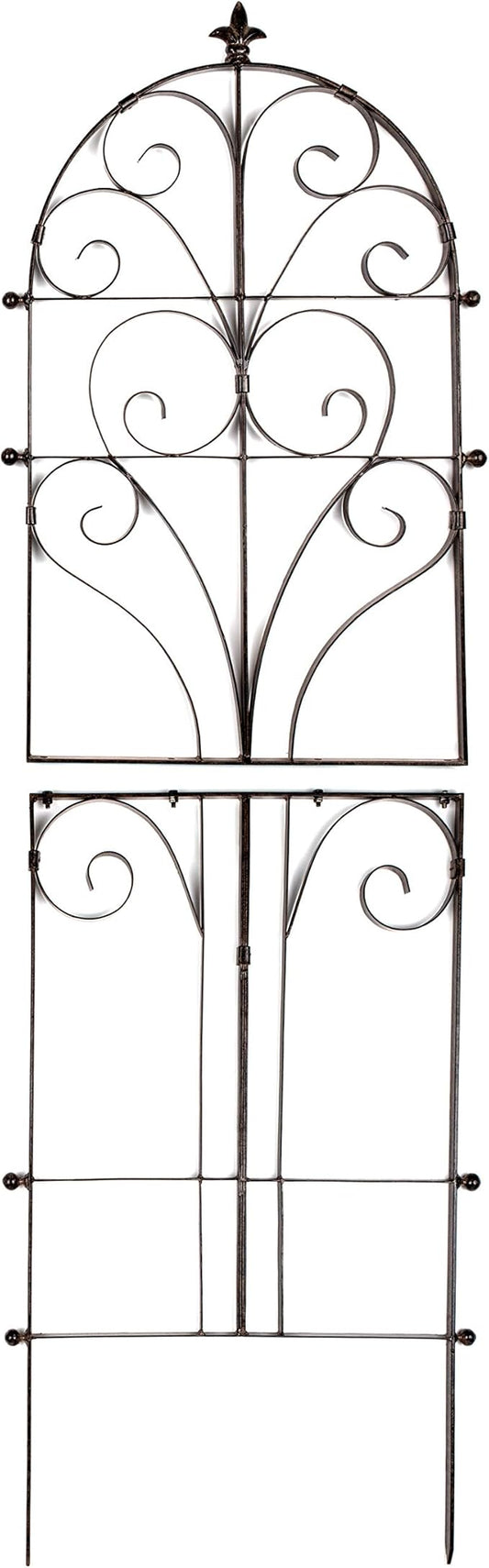H Potter Outdoor Metal Wall Decor or Trellis for Climbing Plants Suitable as Art Garden Panel Roses Vines Privacy Includes Brackets for Hanging Gar214LW1