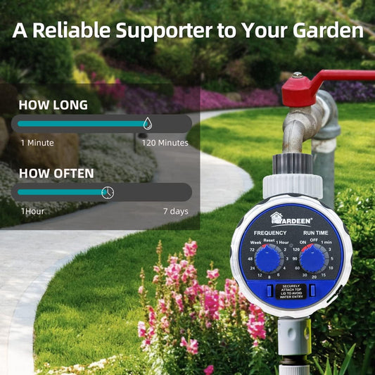 Water Timer Electronic Hose Sprinkler Garden Irrigation Controller Two Dial,No Water Pressure Required