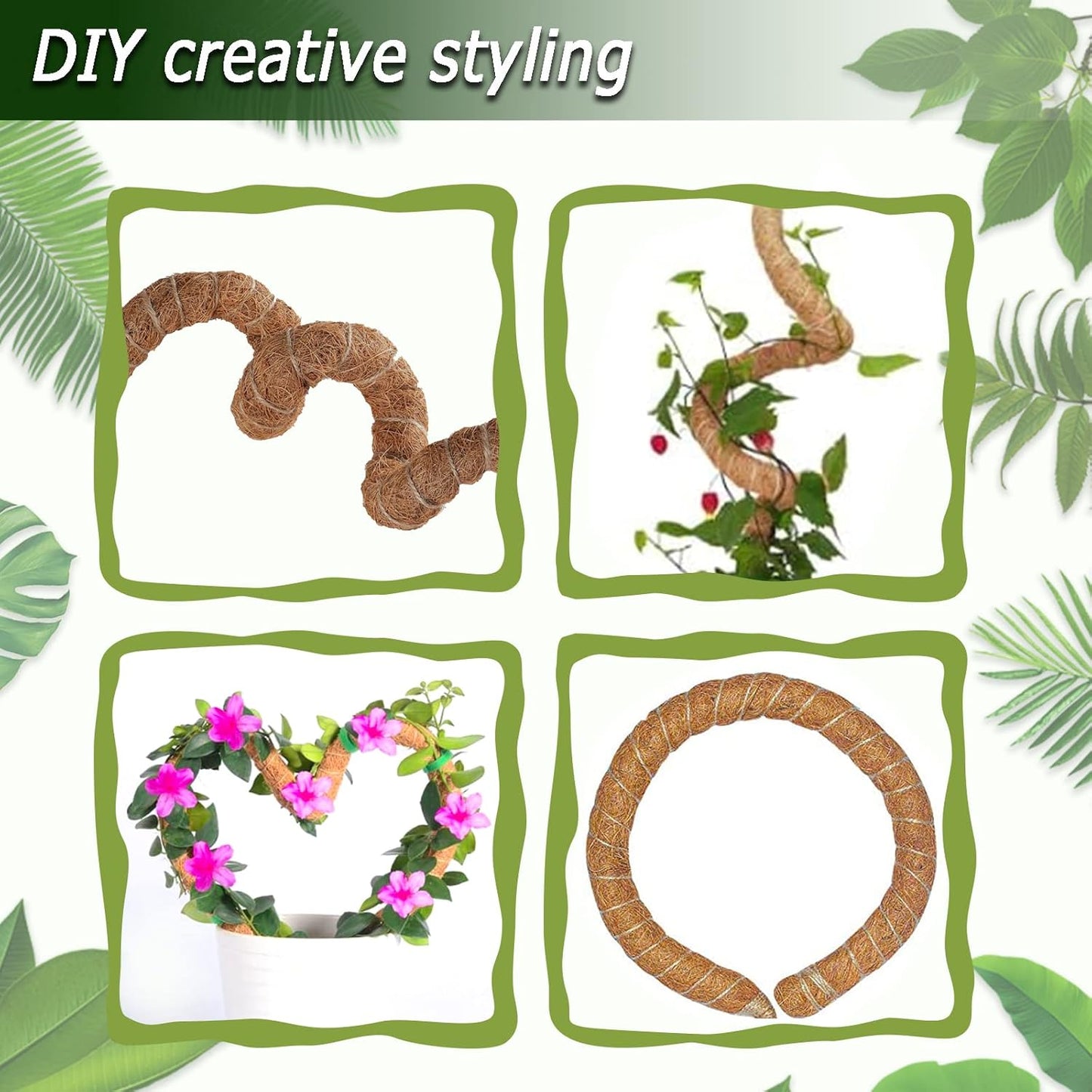 48 Inch Moss Pole, Bendable Moss Pole for Plants Monstera, Tall Moss Poles for Climbing Plants Indoor, Large Moss Pole Support, Garden Trellis Plant Stick Stakes for Potted Plants, Pothos