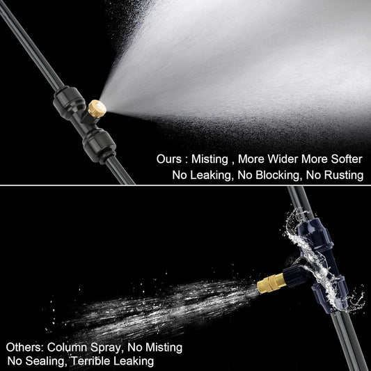 Misting Cooling System, DIY 65.6FT(20M) Misting Line +20 Brass Mist Nozzles+ a Brass Connector(3/4'') Outdoor Mister System for Patio Waterpark Garden Trampoline Greenhouse