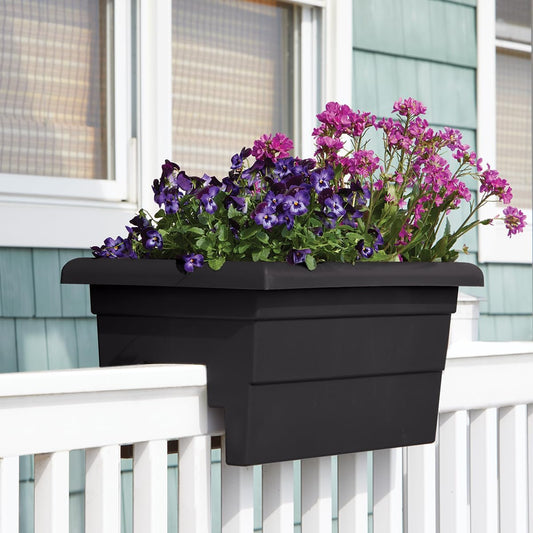Root & Vessel Countryside Rail Planter, Black, 24"