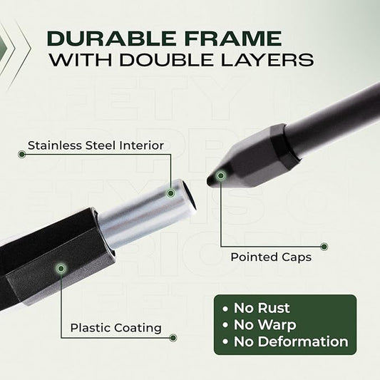 Idzo Garden Arch, 88in Tall Stainless Steel Tunnel Vegetable Trellis w PE Coating Protect Against Rust, Space-Saving & Durable for Climbing Plants Outdoor, Minimal Maintenance