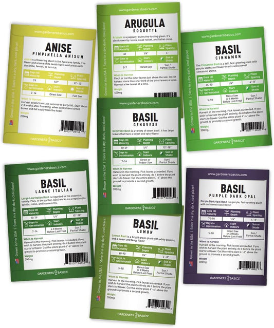 Gardeners Basics Complete Medicinal Herb Seeds for Planting Collection - 35 Best Herbs Variety Pack for Teas and Home Remedies - Indoor, Outdoor, Hydroponic Herbal Herbalist Seed - Non-GMO, Heirloom