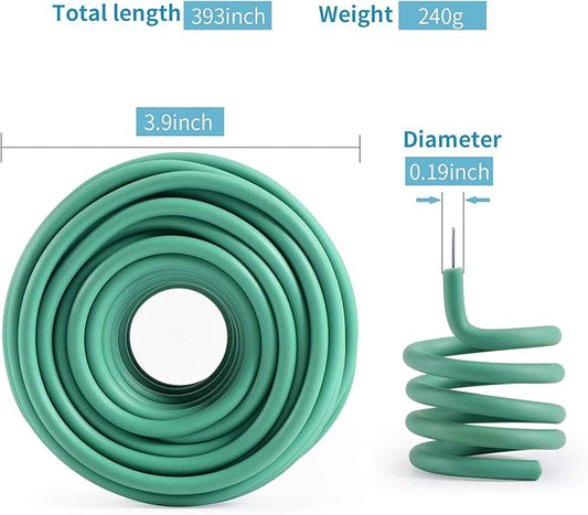 YDSL Soft Plant Tie, Garden Wire Tie for Plants Heavy Duty Reusable Plant Twist Ties for Gardening Home Office (Green, 32.8 feet)