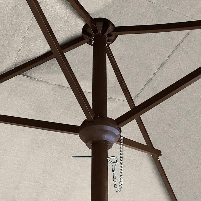 EliteShade USA 10-Year-Non-Fading 6x6Ft Square Market Umbrella Patio Outdoor Table Umbrella with Ventilation, Beige