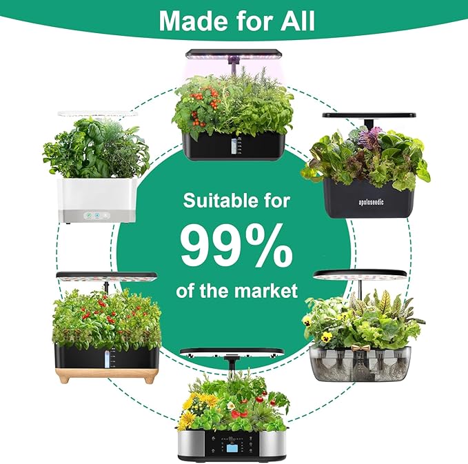 Spinach & Spring Mix Seed Pod Kit for AeroGarden, Ahopegarden, MUFGA with Red Cherry/Golden Cherry Tomato, Buttercrunch Lettuce, Green Romaine Lettuce and Spinach - Compatible with All Garden(7-Pod)