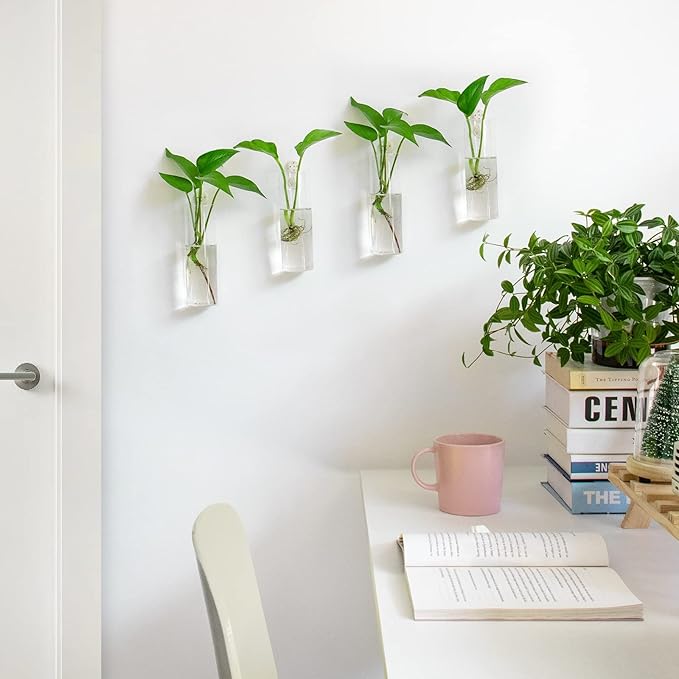 Propagation Station, Plants Terrarium, Plants Lover Gifts for Women,Plant Cutting Holder Home décor,Gifts for Women,House Warming New Home-4 Cylinder Shape