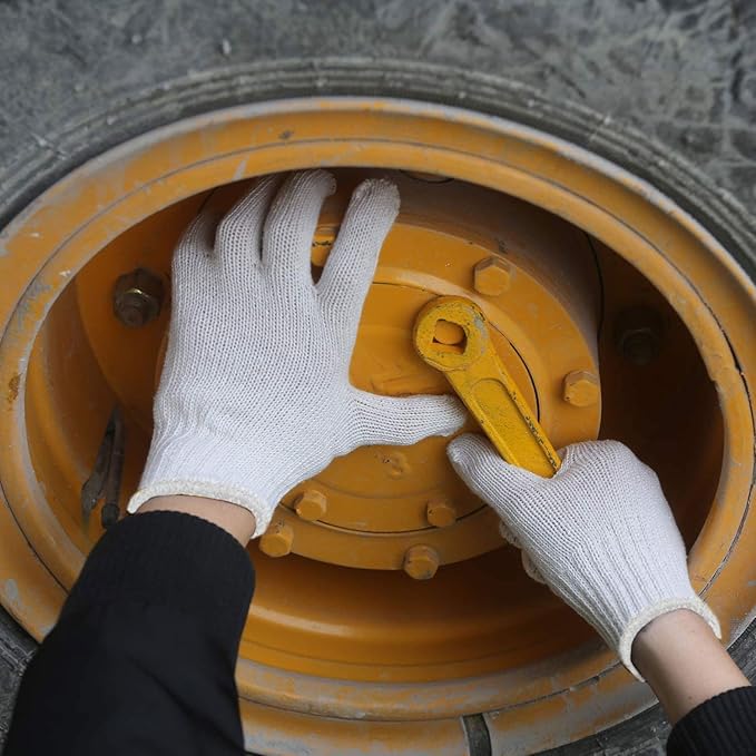 Evridwear Cotton Polyester String Knit Shell Safety Protection Work Gloves for Painter Mechanic Industrial Warehouse Gardening Construction Men & Women 12 Pairs, no Dots, Large Size