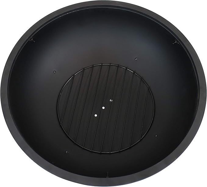 Sunnydaze 32-Inch Copper Fire Pit for Outside - Wood-Burning Fire Pit Bowl with Spark Screen, Wood Grate, and Poker