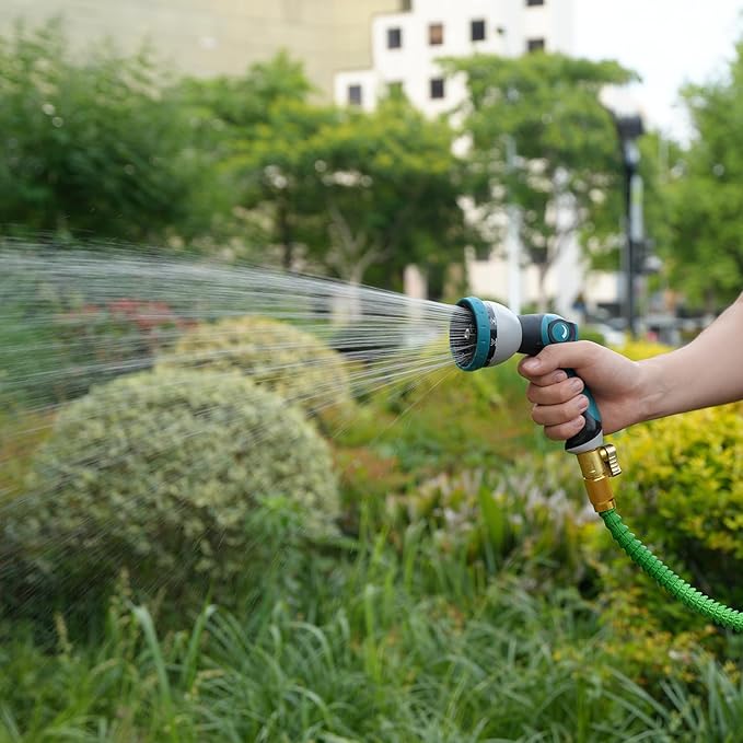 Hose Nozzle, Garden Hose Nozzle with 10 Spray Patterns, Thumb Control On Off Valve, Adjustable and Heavy Duty for Washing Car, Watering Plants, Washing Pets, and Home Use