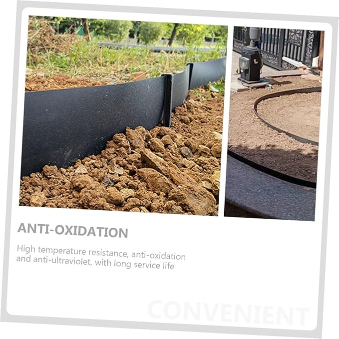 SUPVOX Flexible Plastic Landscape Edging Coil Kit with Spikes Garden Border Fence for Lawn Flower Beds and Shrubbery Easy to Cut and Shape for Tidy Separation