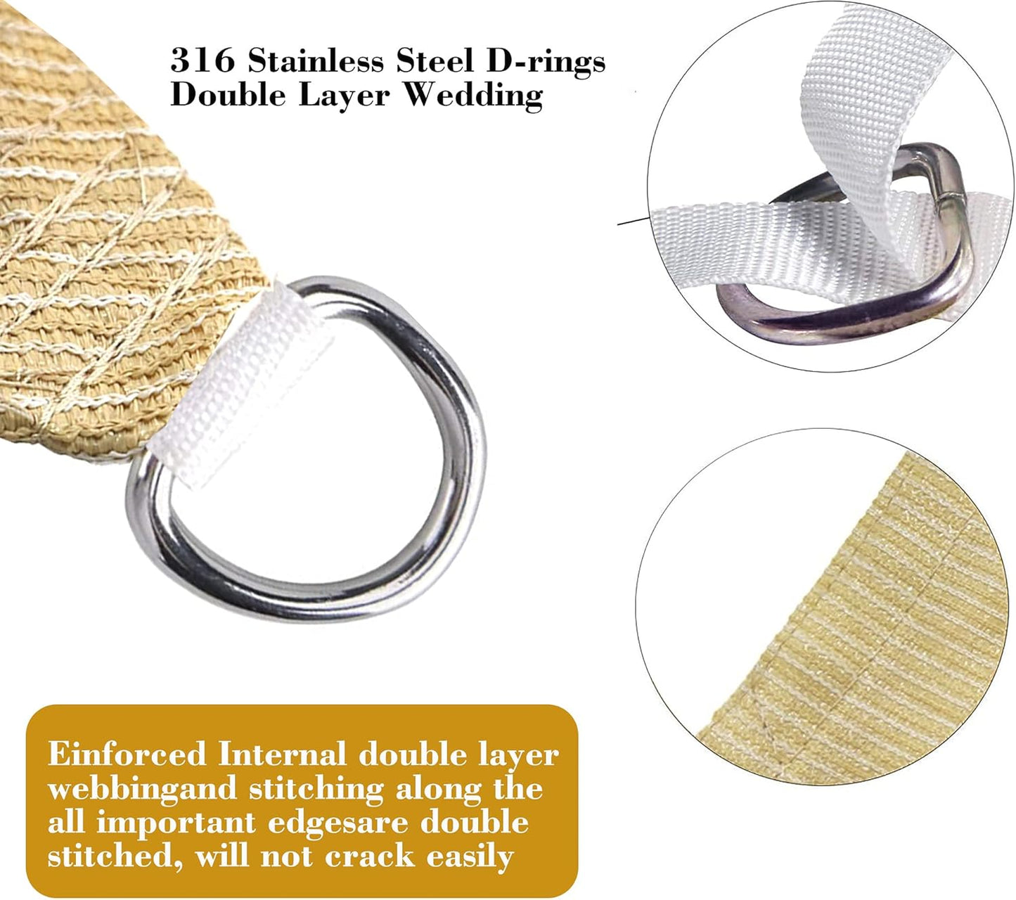 16' x 21' Beige Rectangle Sun Shade Sail SSP1212 Canopy Durable Fabric UV Block Awning,We Make Custom Orders