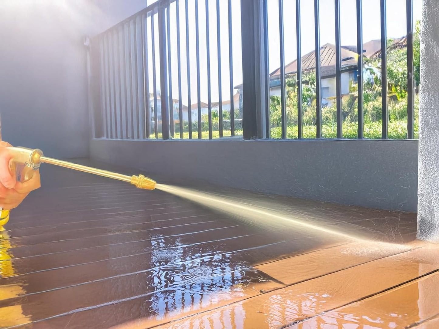 Garden Hose Nozzle, Metal Hose Sprayer with Adjustable High Pressure Spray Patterns for Car Washing, Watering Plants & Lawn, Patio Cleaning, Deck Rinsing, Dog Shower & Outdoor Irrigation Use