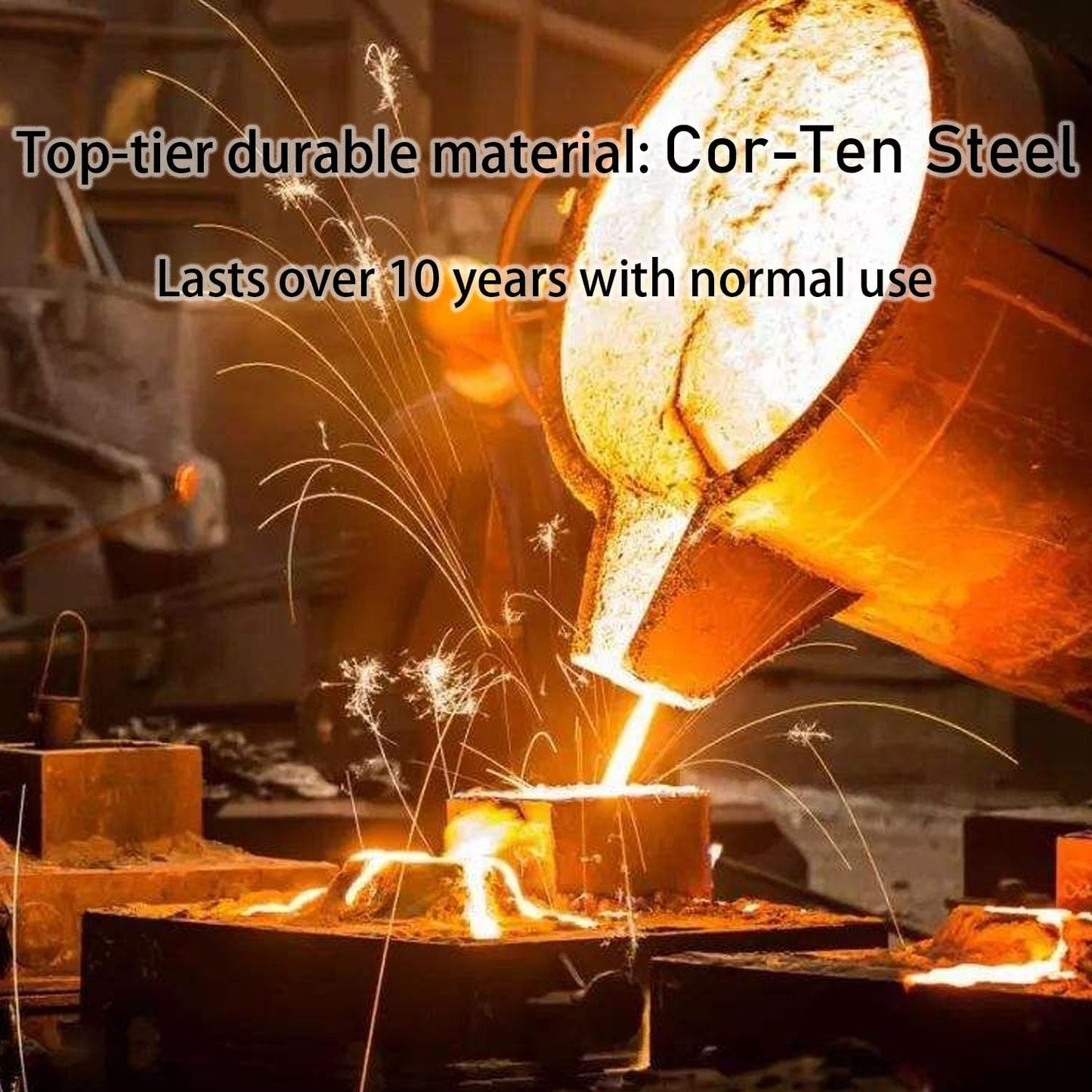 Corten Steel Landscape Edging, 40" L x 6" H, 18 GA Thickness, 12 Pack + 13 Stakes, Enhance Garden, Yard, Park, Lawn, Plants & Vegetables w/Long-Lasting Rust-Finish Cor-Ten Edging