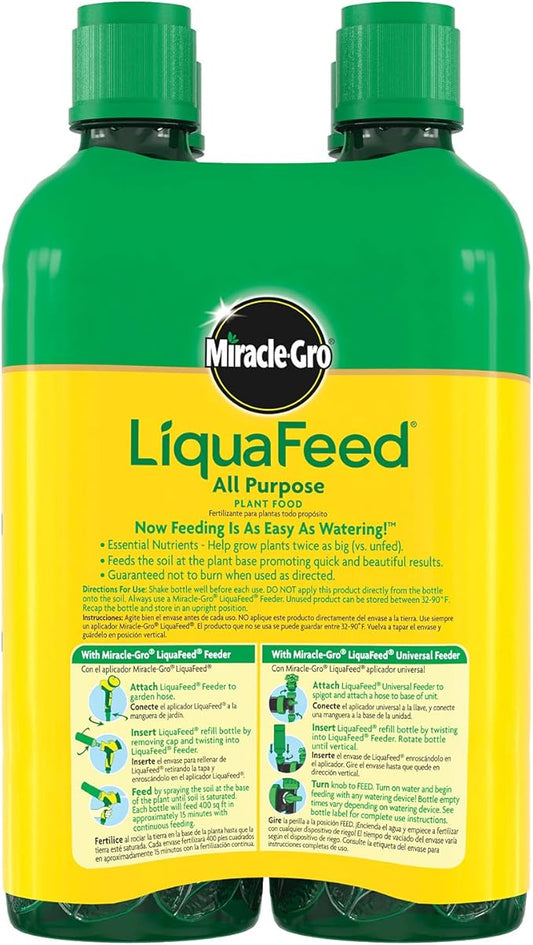 Miracle-Gro LiquaFeed All Purpose Plant Food Refills, Plant Fertilizer, 16 fl. oz., 4 Bottles/Pack (6-Pack)