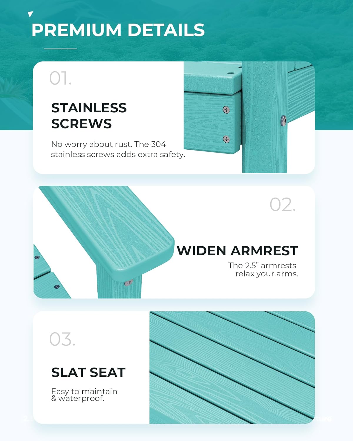 SERWALL Outdoor Dining Set for 6, HDPE Dining Furniture Set with Umbrella Hole Cut-Out Table and 1 Dining Bench and 4 Chairs, All Weather Outdoor Dining Bench Sets, Aruba