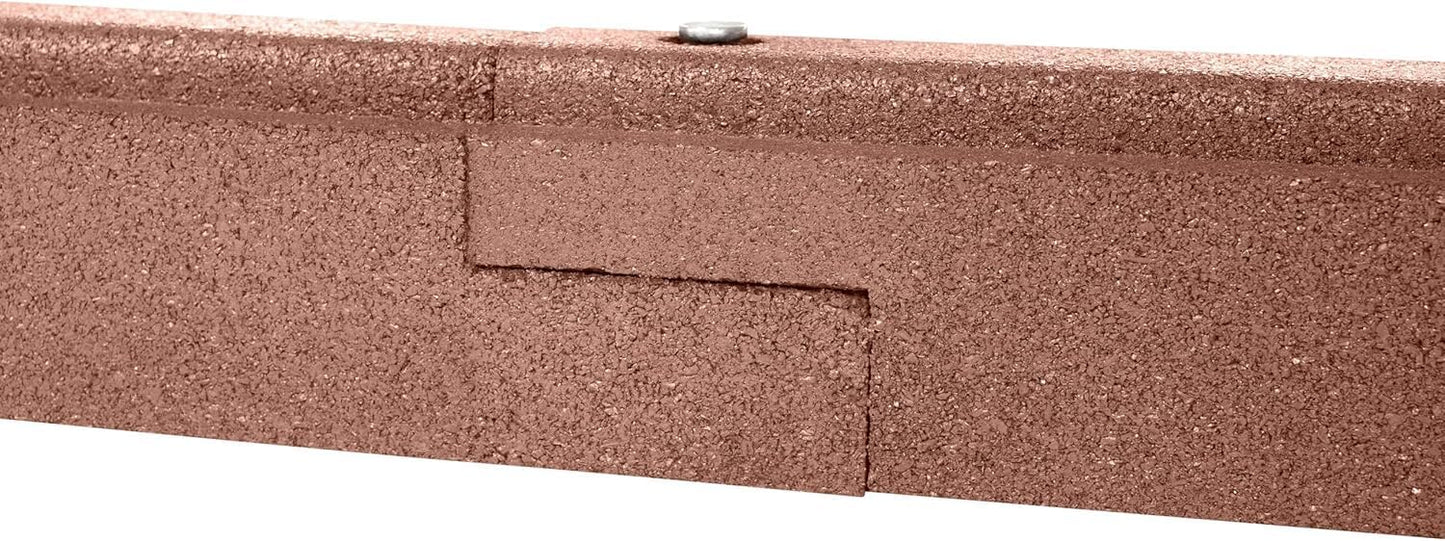 Playsafer Rubber Playground Border Edging Kit, 6' Flexible Heavy Duty Rubber Interlocking Playground Timber, No Dig Easy to Install (Neutral Brown, 4 Pack)