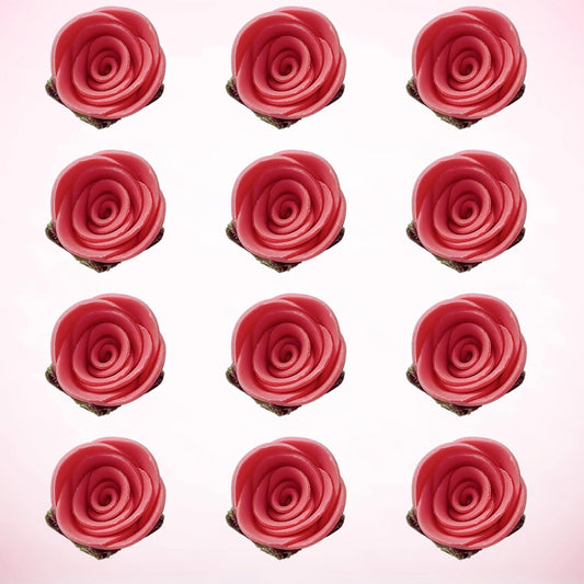 Confect Edible Flower | Edible Old Rose Flower for cake decorations | Edible Flower Cupcake Toppers | Cupcakes & Doughnut Edible Toppers | Flamingo Old Rose Sugar Flower- Pack of 12