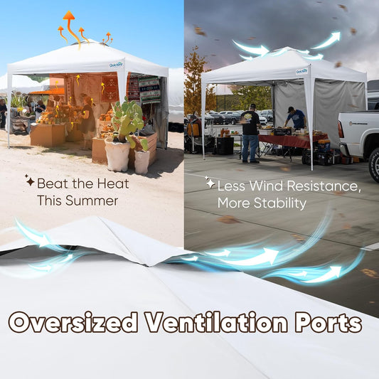 Quictent 10x10 Pop Up Canopy Tent, Instant Setup Gazebo for 1 Person, Portable & Compact, Waterproof & UV Protection, Ideal for Camping, Beach, Parties, and Outdoor Events