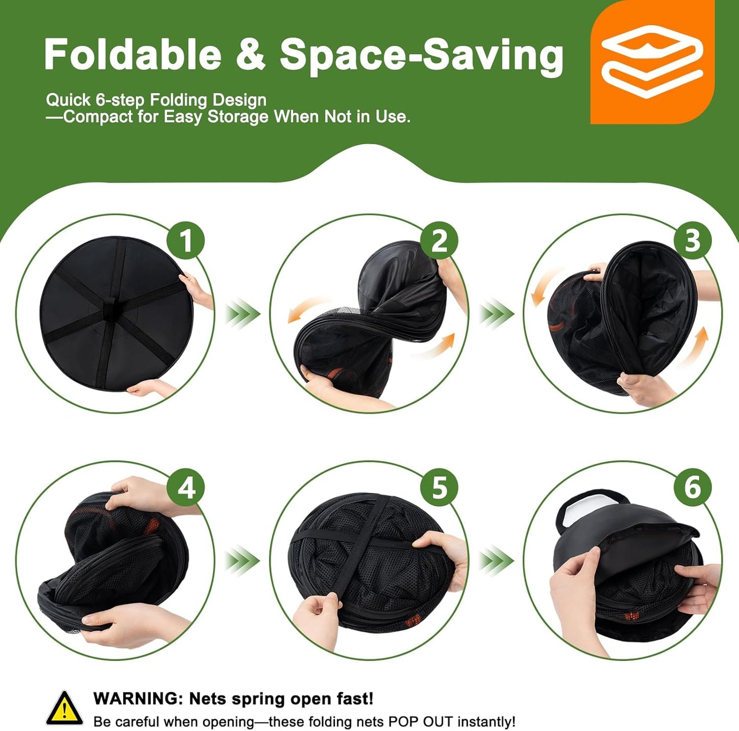 Desy & Feeci Herb Drying Rack-2ft Diameter 4 Layer Folding Mesh Hanging Basket Dryer Net with Zippers for Seeds Flowers Buds Plants Garden Outdoor Bumper Harvest(D24xH31 inch)