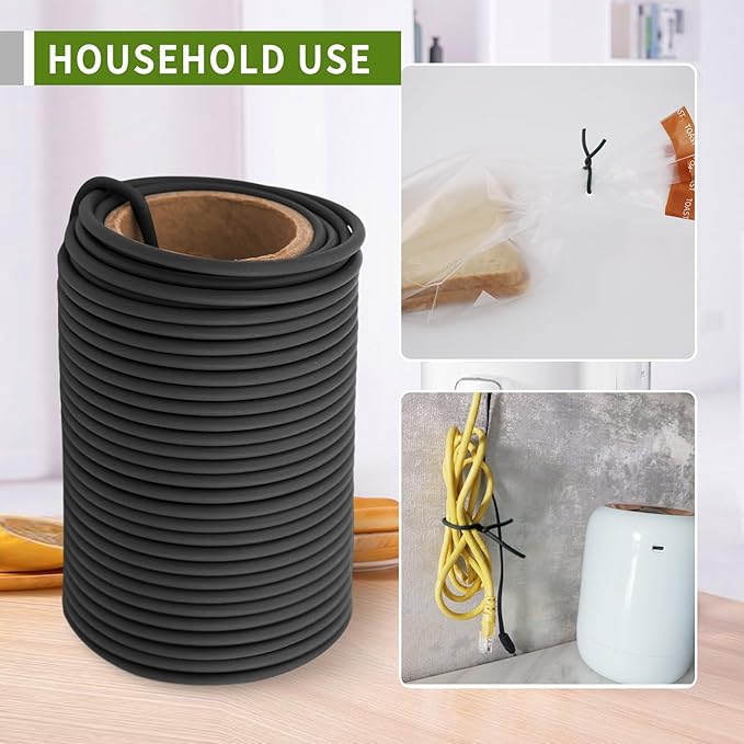 Garden Flexible Wire Tie, Soft Twist Plant Ties Support Plant Vines for Supporting and Fixing Garden Planting Branches Vines & Stems ,Organize Data Wire and Office Organization 65.6’ ( 3.5MM) (black)