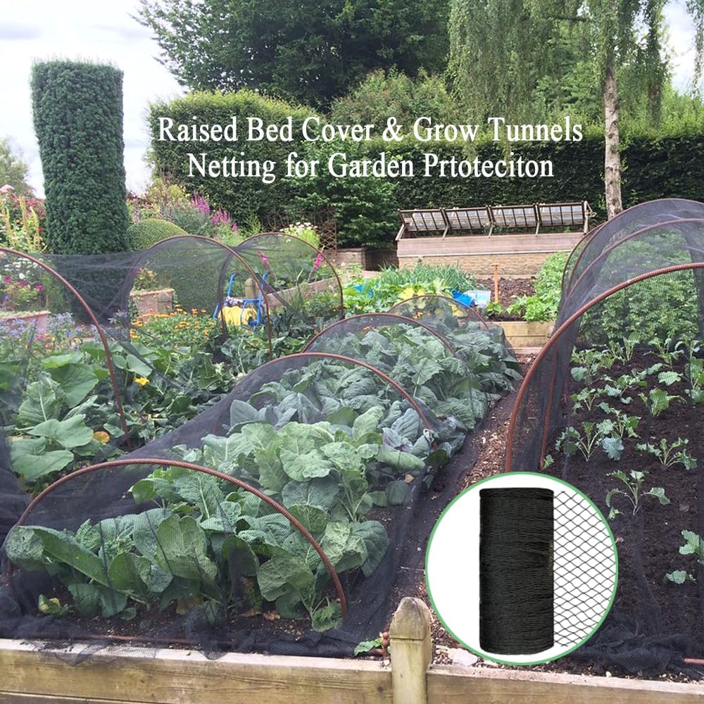 Bird Netting 7.5x100 Ft, 1/2In Mesh Heavy Duty Garden Netting Pest Barrier for Plants, Fruit Trees, Vegetables, Extra Strong Woven Mesh Netting, Animal Fencing Against Birds, Deer, Poultry