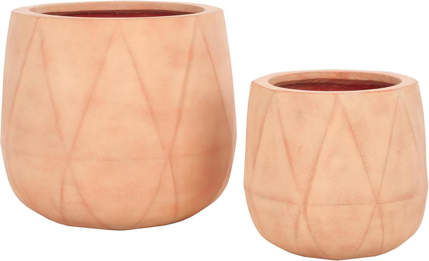 SAFAVIEH Outdoor Collection Kane Terracotta Cement Ficonstone Planter Pot Set of 2