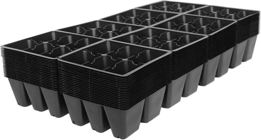 Handy Pantry Black Plastic Garden Tray Inserts - 20 Sheet of 48 Planting Pot Cells Each - 2x3 Nested x8 Configuration - Perforated - Nursery, Greenhouse, Gardening