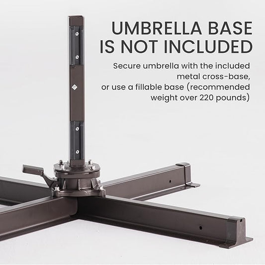 10x10 FT Cantilever Patio Umbrella Double Top Outdoor Square Large Heavy Duty Aluminum Offset Umbrellas with 7 Level Tilt 360-degree Rotation for Pool Garden Deck, Grey