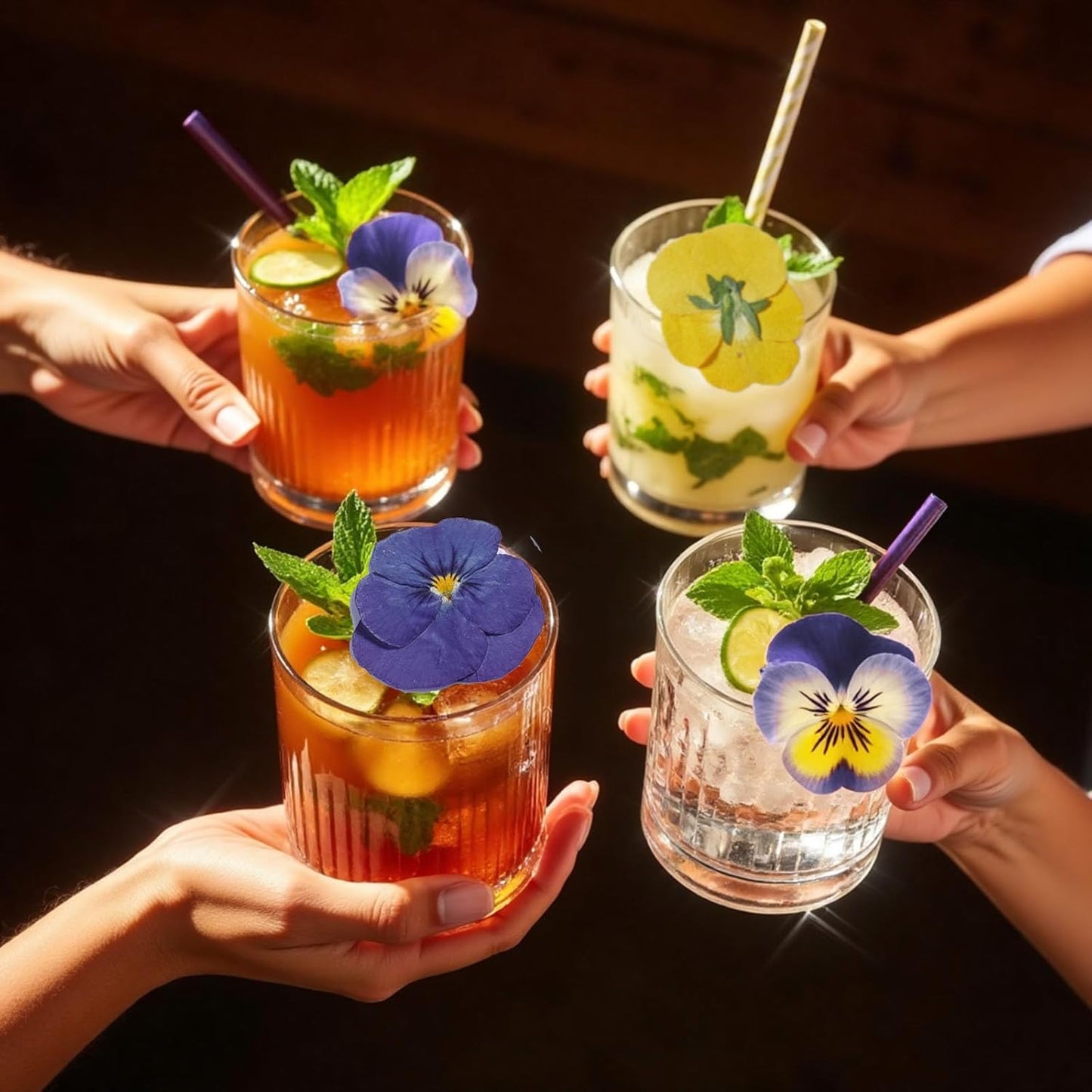 48 Pcs Mix Dried Pansy Flowers for Cake Topper Decoration, AHTONG Dried Pressed Flowers for Resin Jewelry Making Soap and Cupcake Decor(Pansy)