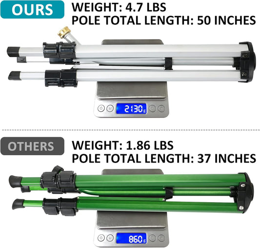 STYDDI Heavy Duty Impact Sprinkler on Tripod Base, Extra Tall Metal Pulsating Telescoping Tripod Sprinkler for Large Area, Yard, Lawn, Garden, Waters up to 90 Ft. Diameter, Legs Extends Up to 50-inch