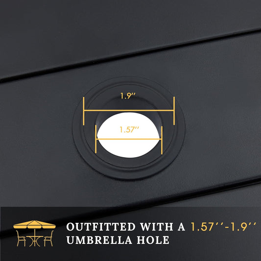 VICLLAX Patio Dining Set for 4, Outdoor Furniture Set Includes 1 Square Patio Table and 4 Stackable Patio Sling Chairs, Patio Table and Chairs for Outsides, Black Table and Brown Chairs