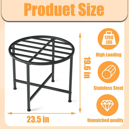 Heavy Duty Stainless Steel Rain Barrel Stand,1200lb Capacity Water Collection Barrel Stand,Rust-Proof & Weatherproof, Fits 45/50/55 Gallon Plastic Outdoor Rain Barrels