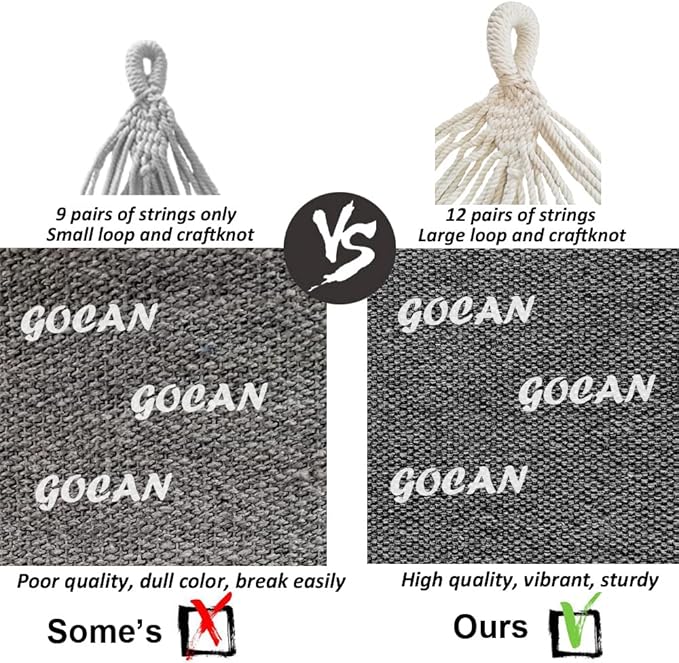 Hammock Outdoor 2 People 220x150cm Total Length 330cm Load 300kg Canvas Cotton Hammock for Garden Indoor Children Balcony Dark Gray XXL