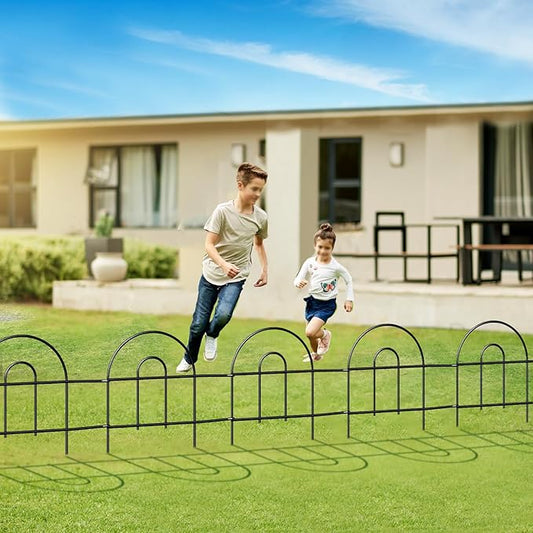 Decorative Black Garden Border Fence 18inX50ft Metal Wire Edging Flower Bed Folding Fences Panel Outdoor Garden Fencing Patio Edge Landscape for Yard