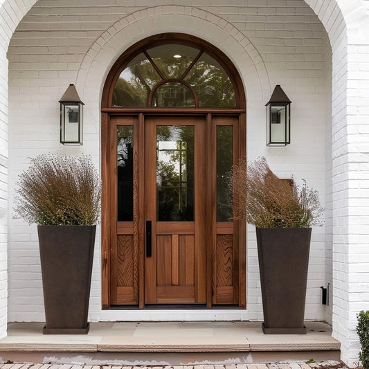 LA JOLIE MUSE 30 inch Tall Planters Set of 2, Indoor/Outdoor Rectangular Large V Shaped Taper Planters for Front Door