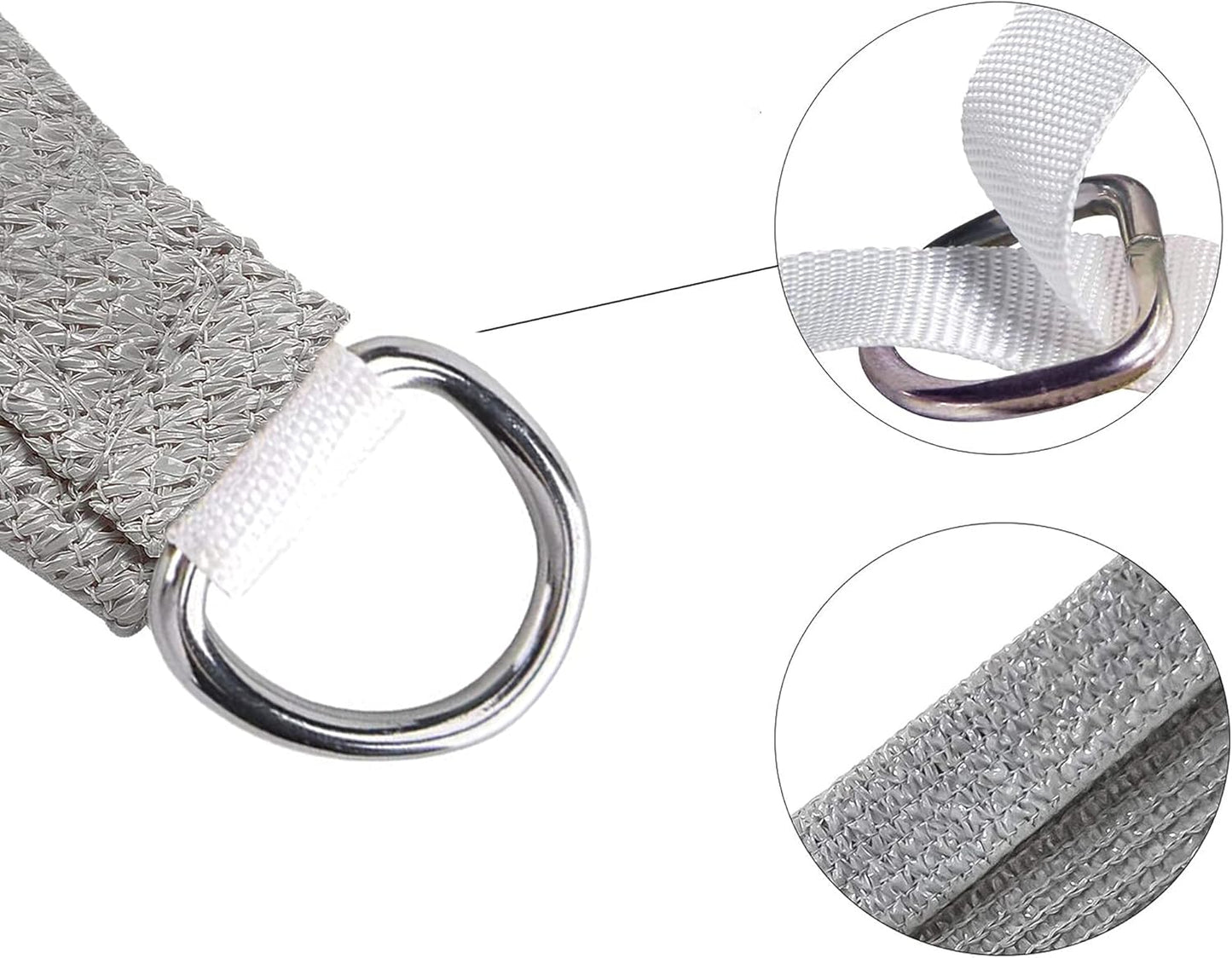 9' x 19' Gray Rectangle Sun Shade Sail SSP1212 Canopy Durable Fabric UV Block Awning,We Make Custom Orders