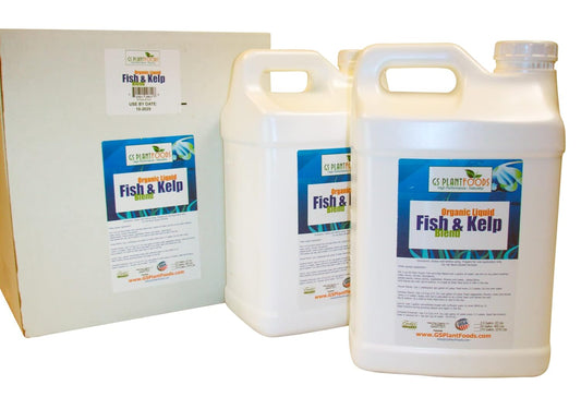 Omri Listed Fish & Kelp Fertilizer by GS Plant Foods (5 Gallons) - Organic Fertilizer for Vegetables, Trees, Lawns, Shrubs, Flowers, Seeds & Plants - Hydrolyzed Fish and Seaweed Blend (5 Gallon)