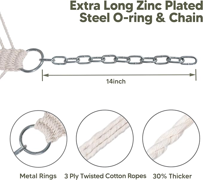 SUNCREAT Double Hammocks 2 Person with Extra Large Pillow, Non Fading Tree Hammocks for Outside, Blue&Aqua