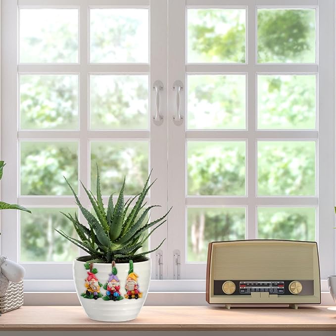 3PCS Climbing Gnomes Statue for Garden Decor, Resin Crafts Plant Decorations for Pots, Fairy Garden Accessories and Tree Faces Decor Outdoor, Halloween and Christmas Decorations