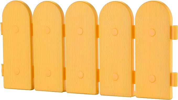 Evelyne Garden Border Edging: Wooden Fence Design - 16pcs Timber Yard Landscaping Fence Liner Lawn Edge Barrier - 20ft Kit of Decorative Lawn Landscape Panels Elements-Landscaping Edging-GMT-10374-C16