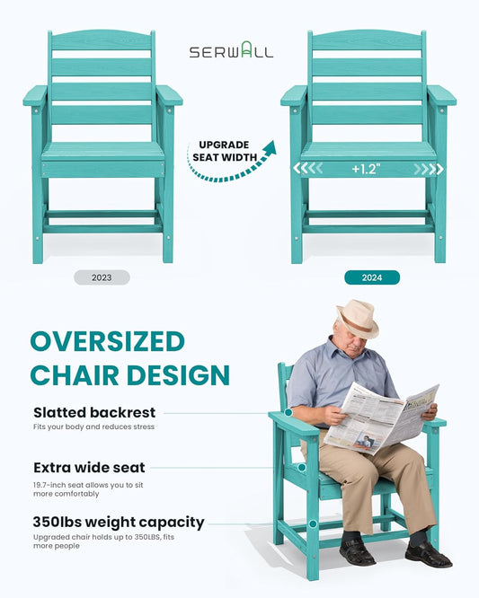 SERWALL Patio Dining Chair Set of 2, Aruba