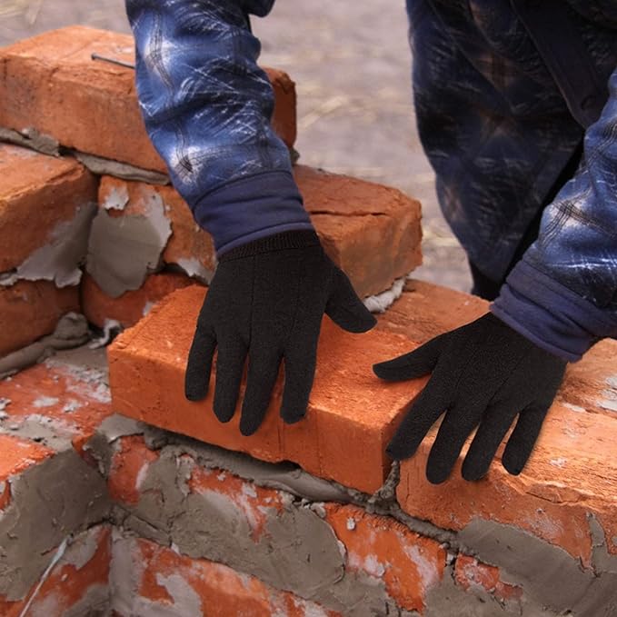 ABC PACK & SUPPLY Brown Jersey Gloves for Men and Women. Brown Jersey Work Gloves. Polyester and Cotton Garden Gloves